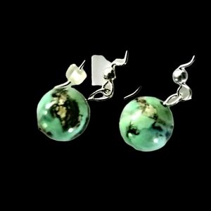 AMAZONITE PEARLIZED ACCENT TRENDSETTER EARRINGS DESIGNED BY UNIQUE BOUTIQUE